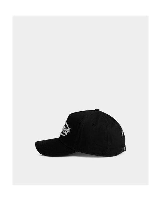 DSquared² Black Logo Embroidered Baseball Cap for men