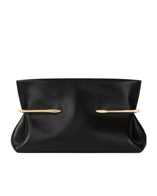 Givenchy Black Smooth Leather Clutch Bag