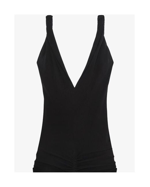 Givenchy Black Ruched Dress With Twisted Straps