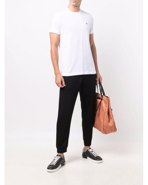 Emporio Armani Black Logo Detailed Sweatpants for men