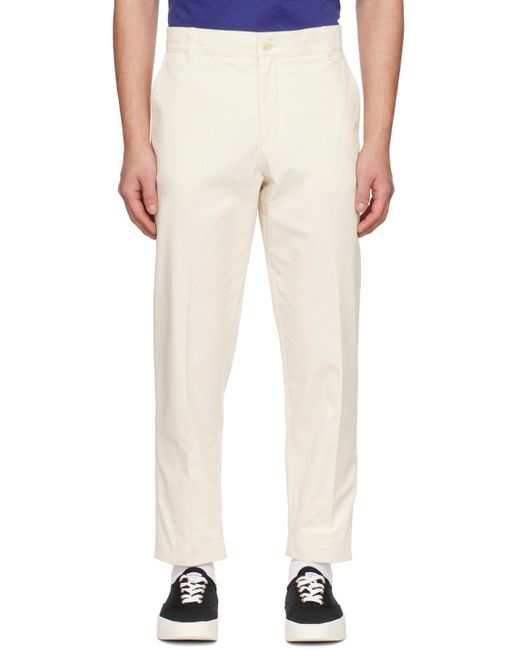 Maison Kitsuné White Cropped Cotton Trousers for men