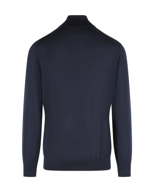 Zegna Blue Turtleneck Sweater for men