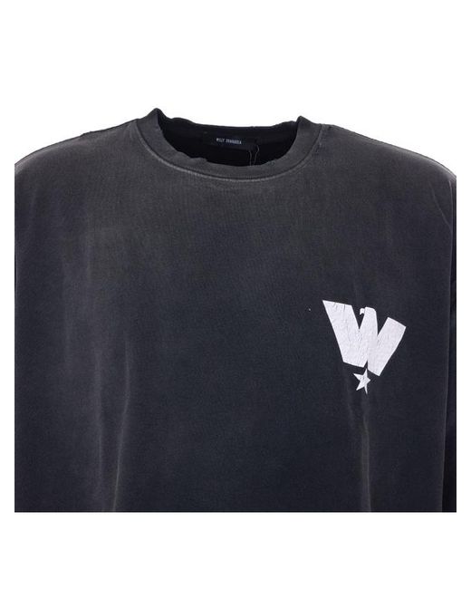 Willy Chavarria Blue Fashion Service Logo T-Shirt for men