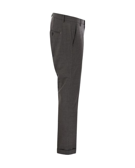 Dondup Gray Gaubert Wool Stretch Pants for men