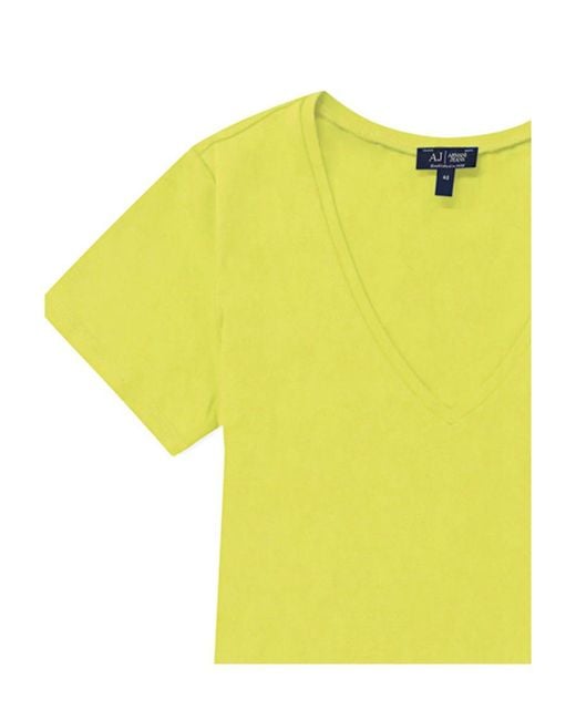 Armani Jeans Yellow V-Neck Short-Sleeved T-Shirt