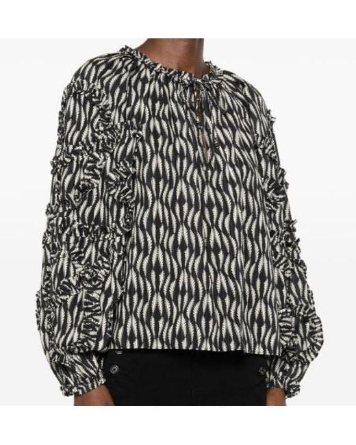 Ulla Johnson Gray Round-Neck Pullover Shirt