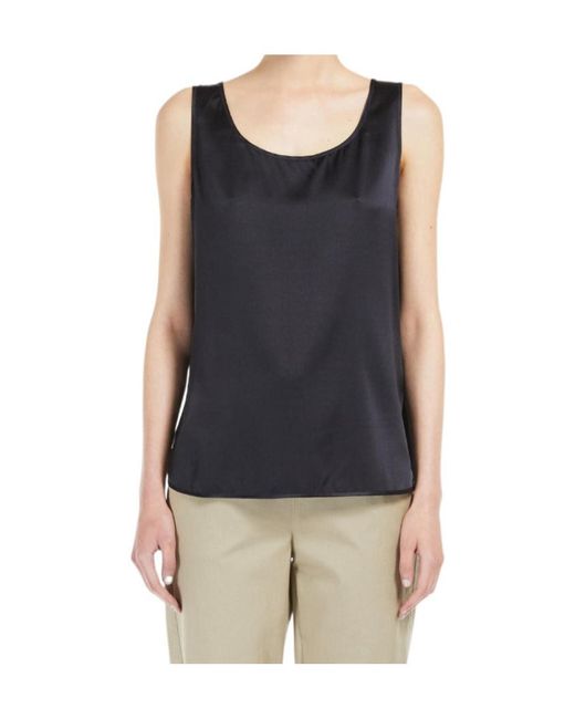Max Mara Blue Pan Sleeveless Top