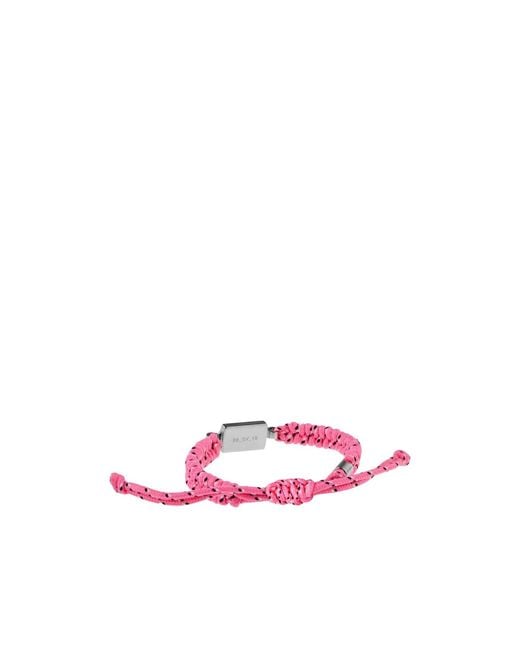 Balenciaga Pink Braided Logo Bracelet
