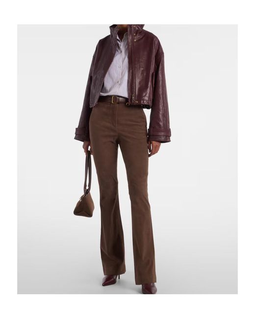 Veronica Beard Purple Bateman Cropped Leather Jacket