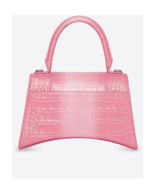 Balenciaga Pink Hourglass S Embossed Shoulder Bag