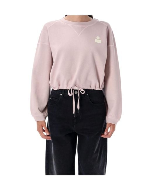 Isabel Marant Pink Isabel Marant Étoile Logo Printed Drawstring Sweatshirt