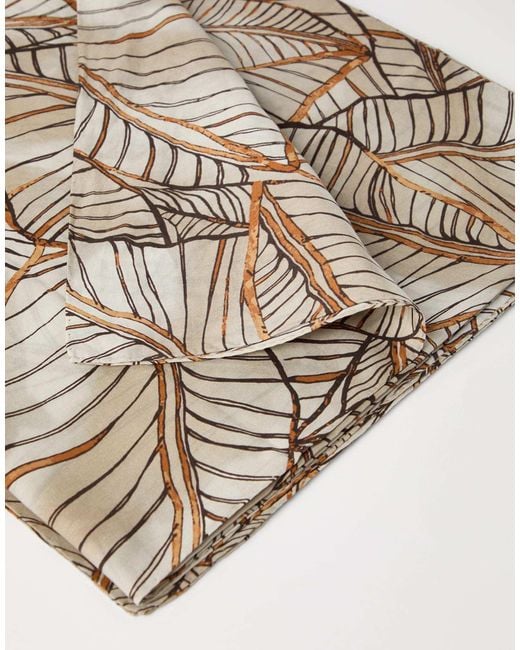 Brunello Cucinelli Metallic Leaf-Print Wrap Skirt