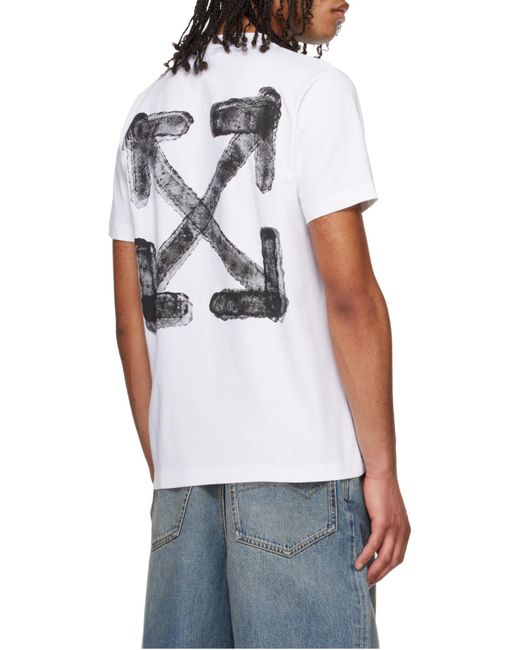 Off-White c/o Virgil Abloh White Spray Arrow Crewneck T-Shirt for men