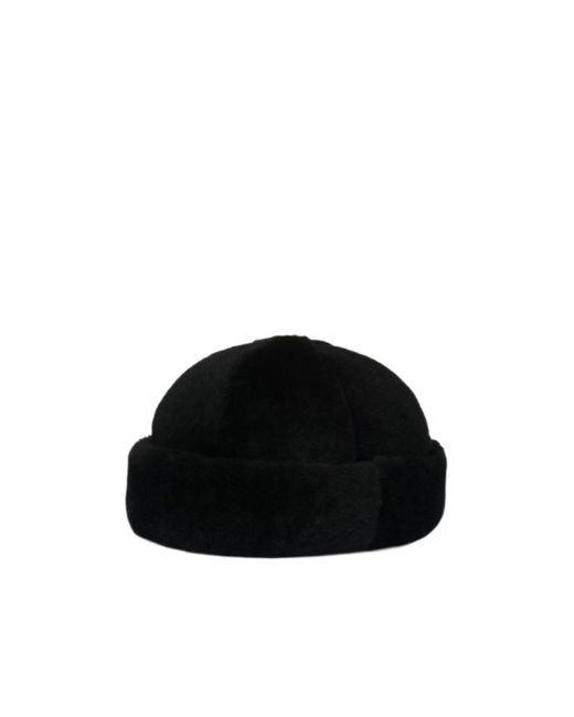 Prada Black Triangle Logo-Appliqué Turn-Up Brim Beanie for men