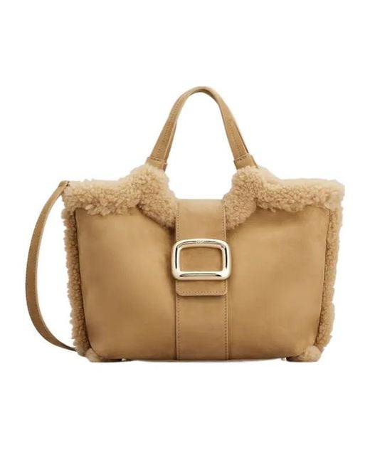 Roger Vivier Natural Logo-Engraved Tote Bag