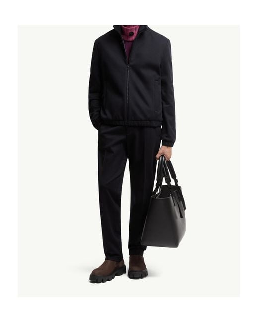 Moncler Blue Logo Patch Tailored Pants for men