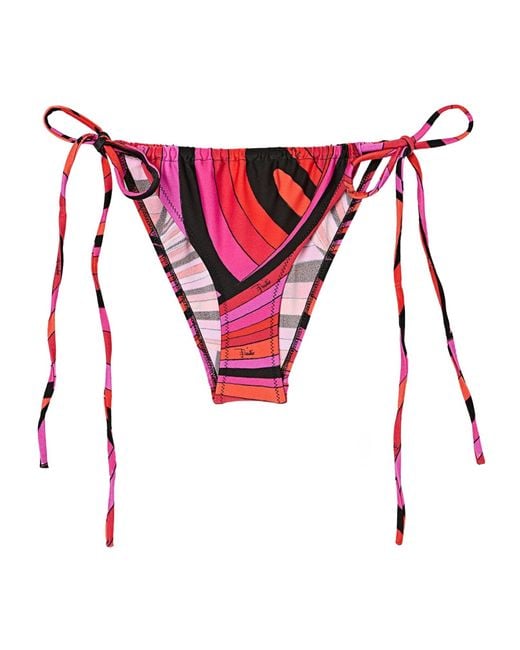 Emilio Pucci Red Pucci Marmo Tie-Side Bikini Briefs