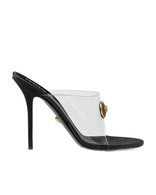 Versace White Vagabond Open-Toe Mules