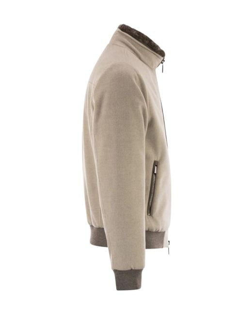 Moorer Natural Padded Bomber Jacket for men