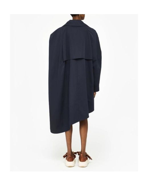 J.W. Anderson Blue Jw Anderson Asymmetric Cape Trench Coat