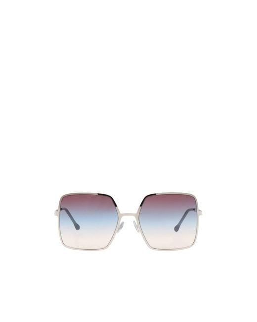 Isabel Marant White Rectangular Metal Frame Sunglasses