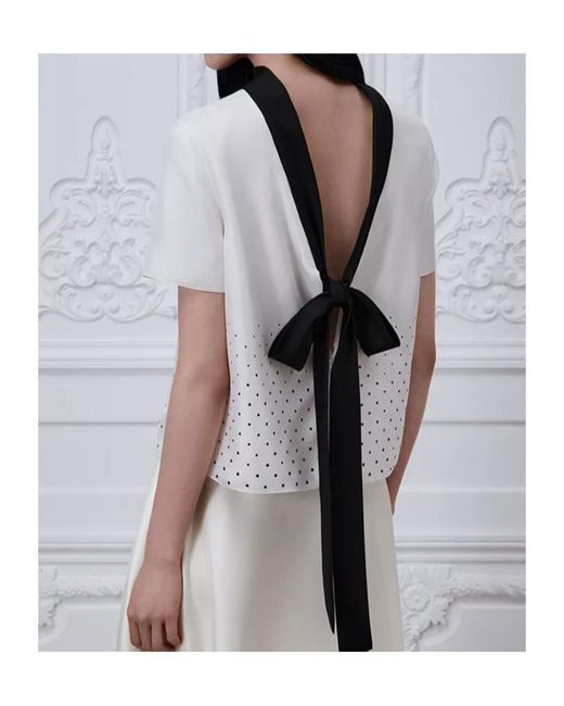 Dior White Short-Sleeved Blouse With Rear Tie