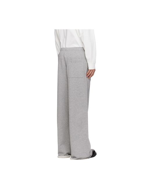 MM6 by Maison Margiela Gray Embroidered Logo Sweatpants for men