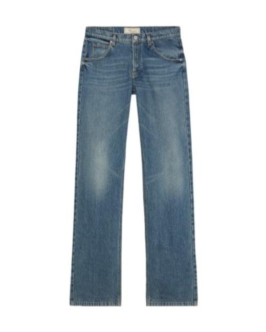 Blumarine Blue Logo Printed Straight-Leg Jeans