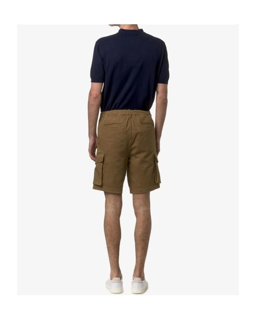 K-Way Green Cargo Pocket Shorts for men