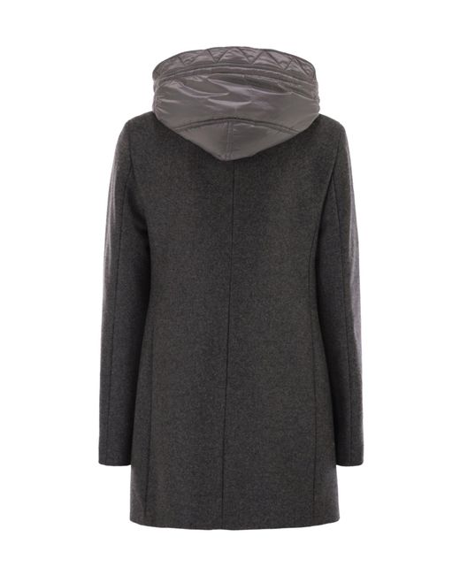 Fay Black Toggle Fastened Hooded Coat