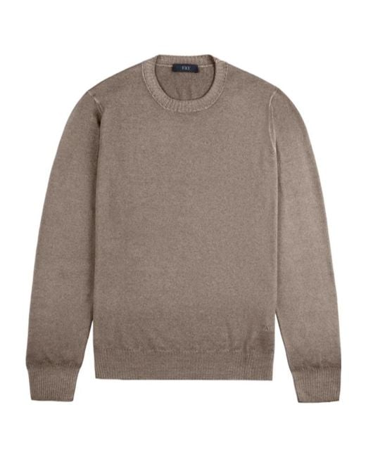 Fay Gray Crew Neck Knitwear for men