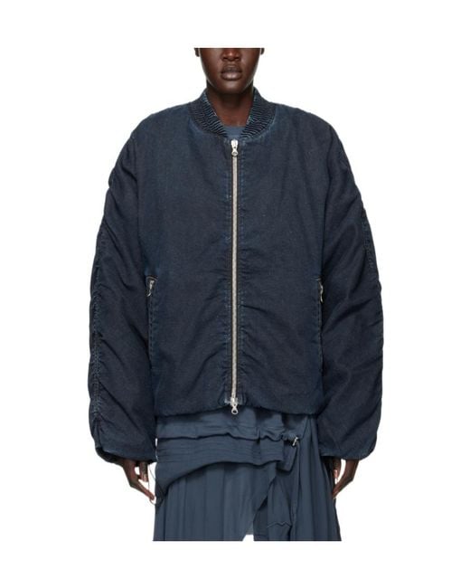 DIESEL Blue Zip-Fastening Bomber Jacket for men