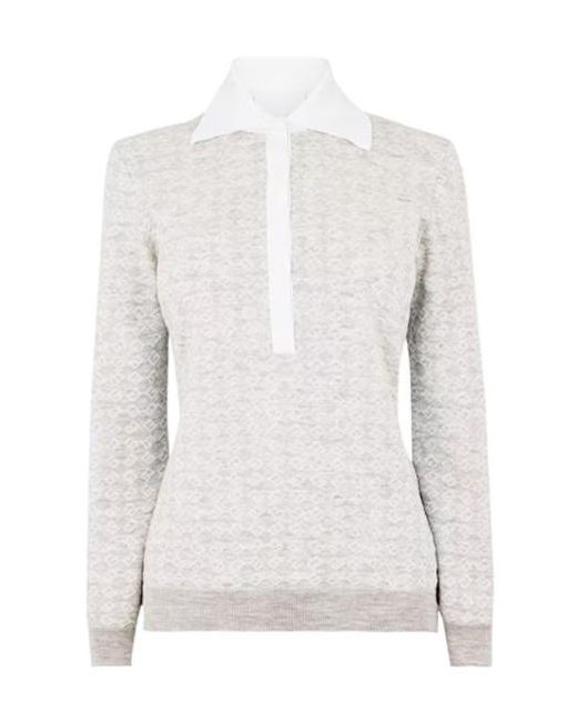 Givenchy White Polo Collar Sweater