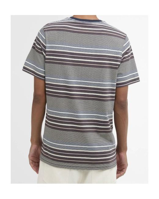 Barbour Gray Steelrigg Striped T-Shirt for men