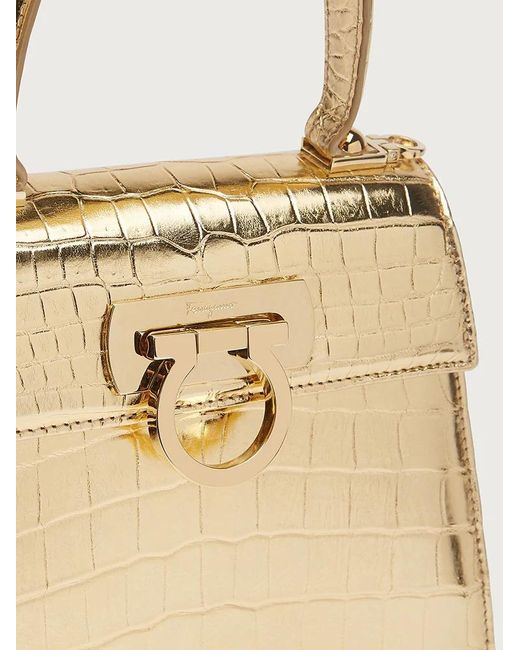 Ferragamo Natural Logo Details Handbag