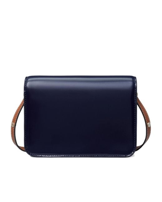 Tory Burch Blue Robinson Monogram-Pattern Shoulder Bag