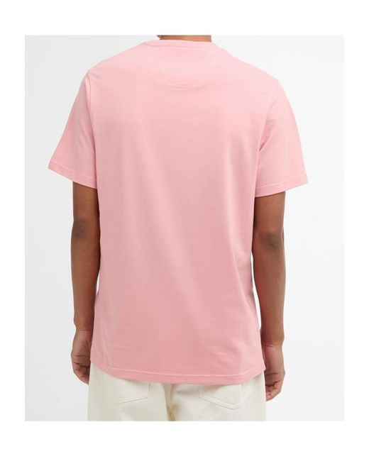 Barbour Pink Logo Short-Sleeved T-Shirt for men