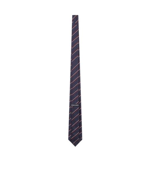 Giorgio Armani White Striped Neck Ties for men
