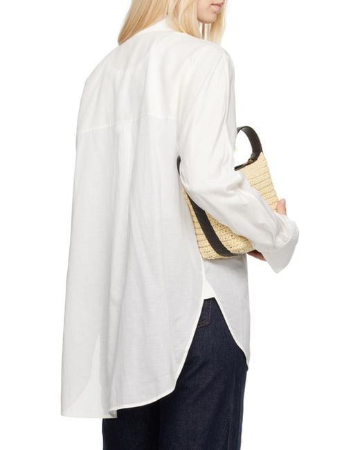Totême White Totême Long-Sleeved Buttoned Shirt