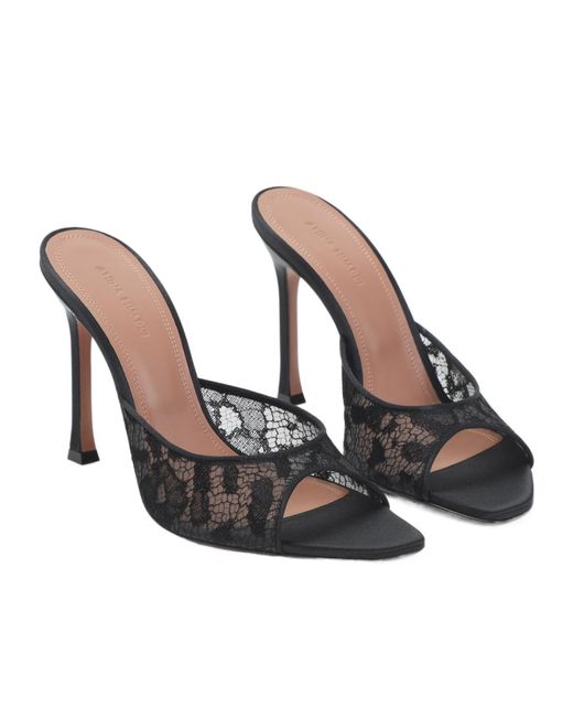 AMINA MUADDI Black Open-Toe High-Heeled Sandals