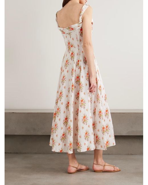 Doen White Clea Ruffle Print Dress
