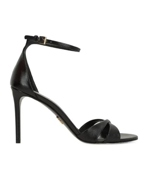 Prada Black Round-Toe High-Heeled Sandals