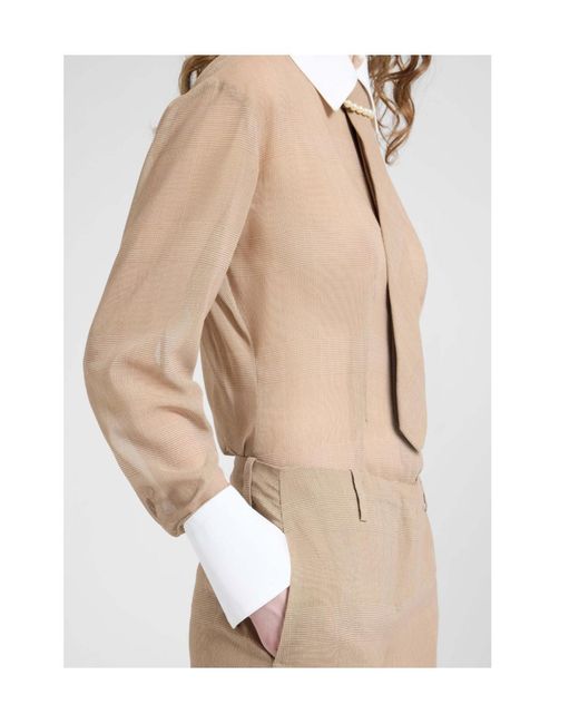 Ermanno Scervino Natural Check-Pattern Shirt