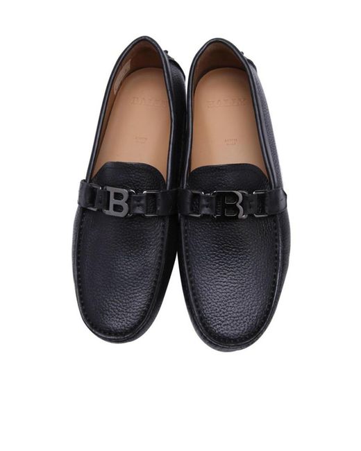 Bally Black Logo Details Business Casual Shoes for men