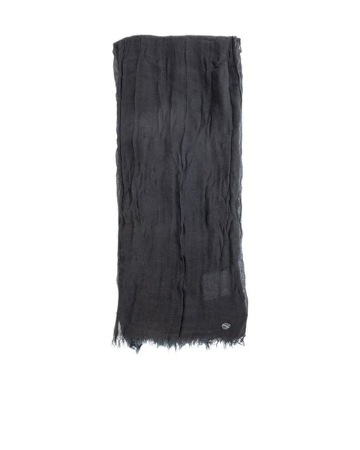 Ann Demeulemeester Blue Wrinkled Transparent Scarf