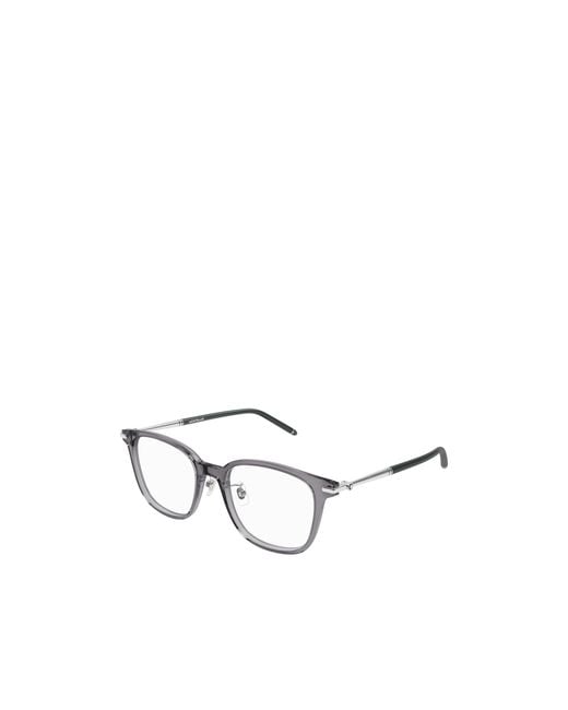 Montblanc Metallic Eyewear Square Frame Glasses for men
