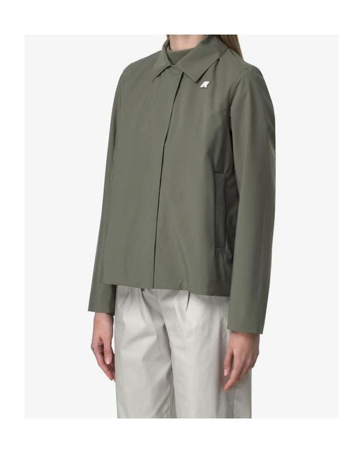 K-Way Green Waterproof Collared Jacket