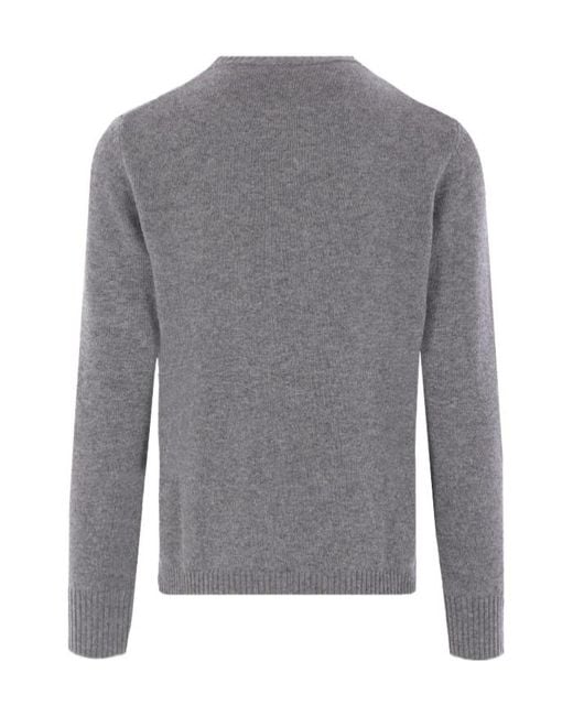 Roberto Collina Gray Round Neck Jumper for men