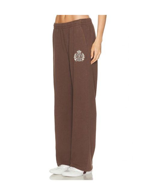 Sporty & Rich Brown Logo Cotton Pants for men
