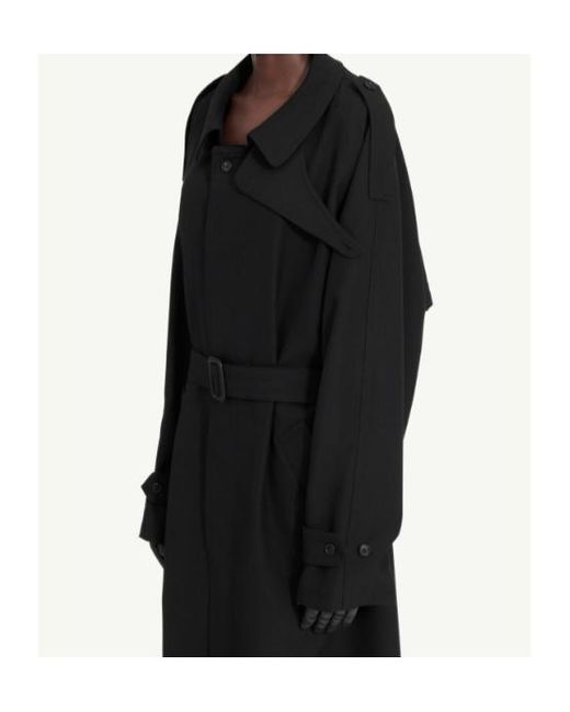 MM6 by Maison Martin Margiela Black Double-Breasted Belted Coat